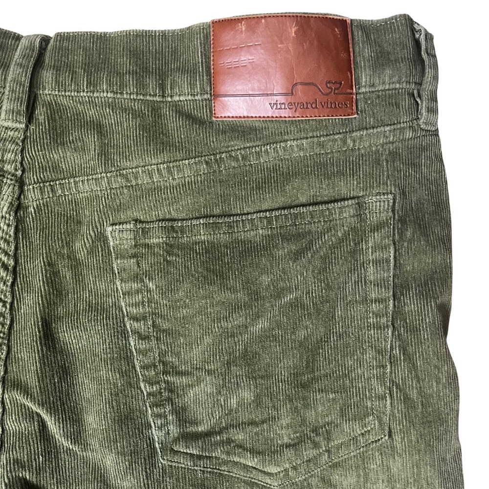 Vineyard Vines Corduroy Pants Mens 36x30 Olive Green 5-Pocket Straight Leg - Picture 4 of 8